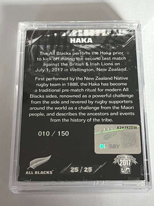 Rugby Card Set - 2017 Limited Edition (nr10 of 150 produced) TLA All Black Trading Card Collection