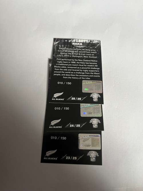 Rugby Card Set - 2017 Limited Edition (nr10 of 150 produced) TLA All Black Trading Card Collection