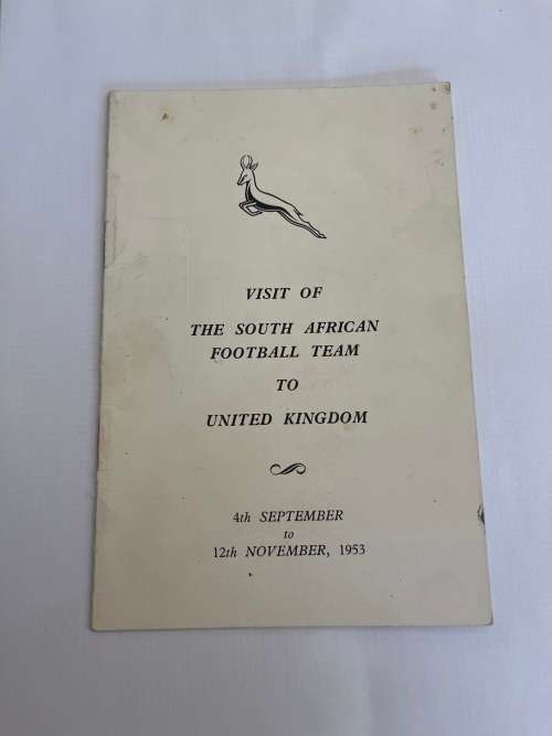 Soccer/Football Itinerary- 1953 Visit of the South-African Football Team to the UK