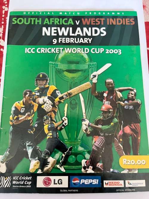 2003 Cricket World Cup Match Programme - South-Africa vs New Zealand 9/02/2003