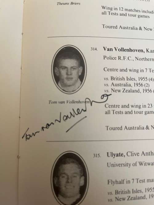 Rugby Book - A Statiscal History of Springbok-Rugby (Teddy Shnaps) **Packed with Signatures**