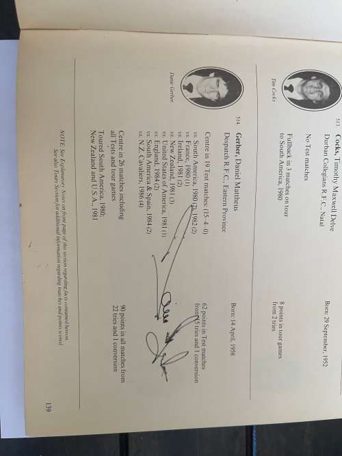 Rugby Book - A Statiscal History of Springbok-Rugby (Teddy Shnaps) **Packed with Signatures**