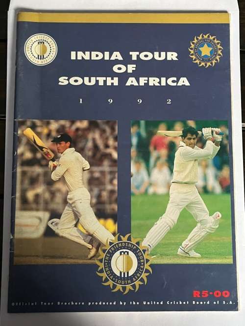 Cricket Brochure - Official Cricket Brochure of the 1992 India Tour of South-Africa *Signed*