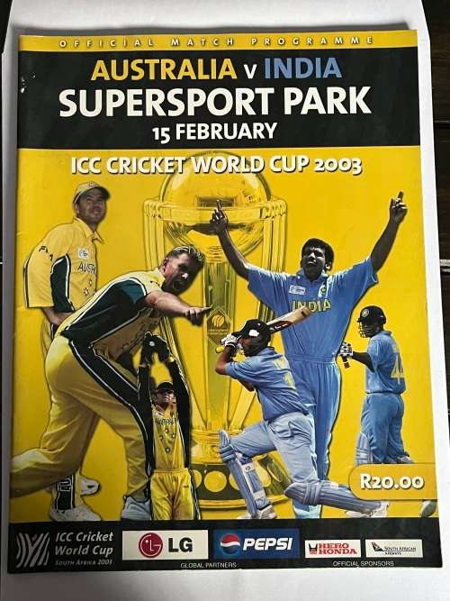 Cricket Programme - Cricket World Cup Australia vs India 15/02/2003