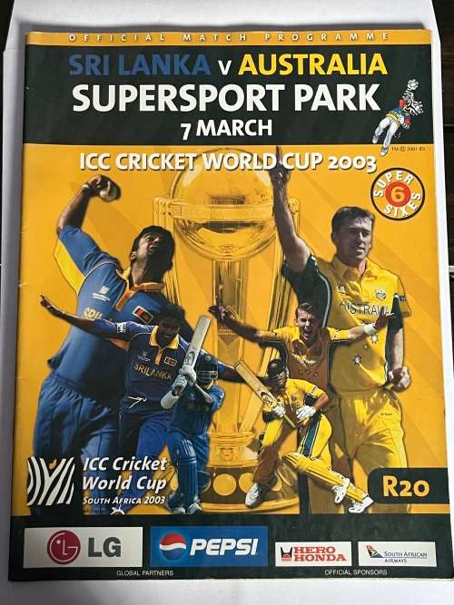 Cricket Programme - Cricket World Cup Sri-Lanka vs Australia 07/03/2003