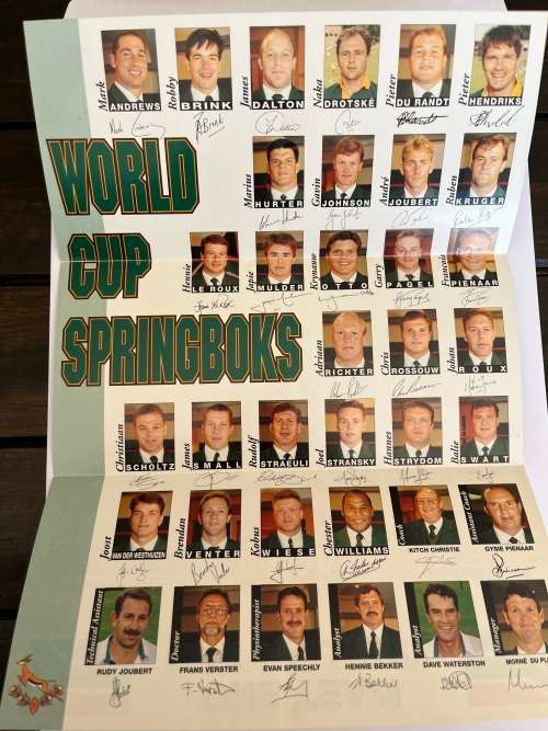 Rugby Brochure/Leaflet - 1995 Rugby World Cup Springboks (Facsimile Signatures)