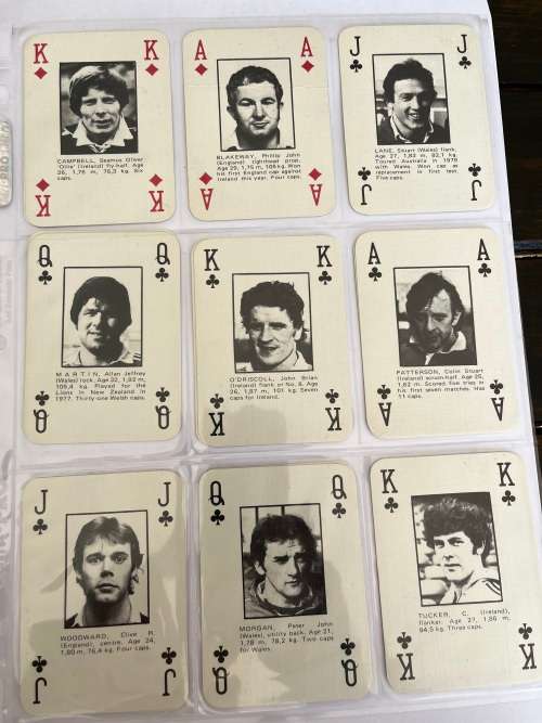 Rugby cards/playing cards - Lions Tour of South-Africa 1980 (Incomplete)
