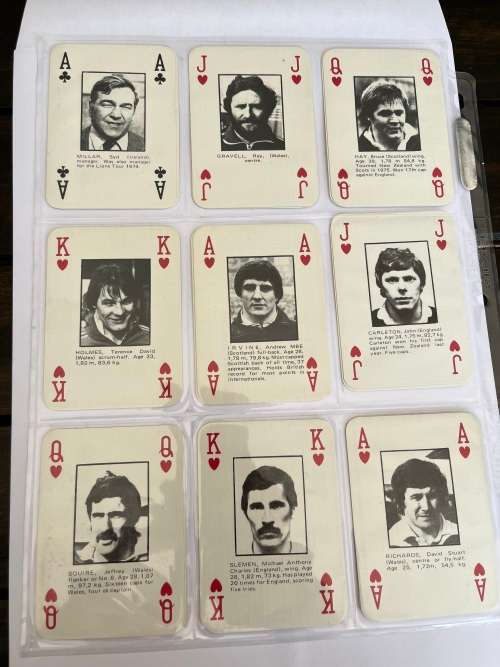 Rugby cards/playing cards - Lions Tour of South-Africa 1980 (Incomplete)