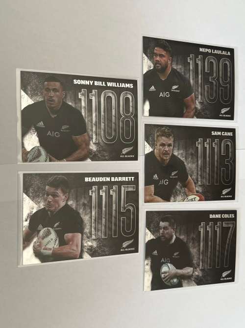 Rugby Cards - 2017 NZ Tap and Play All Black Foil Cards * 5
