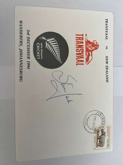 Cricket - *SIGNED* First Day Cover (FDC) Transvaal vs New Zealand 03/12/1994 Nr 16 of 20