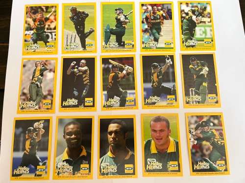 Cricket Cards - 2003 ICC Cricket World Cup MTN Hello Heroes Cricket Cards Set of 15/15
