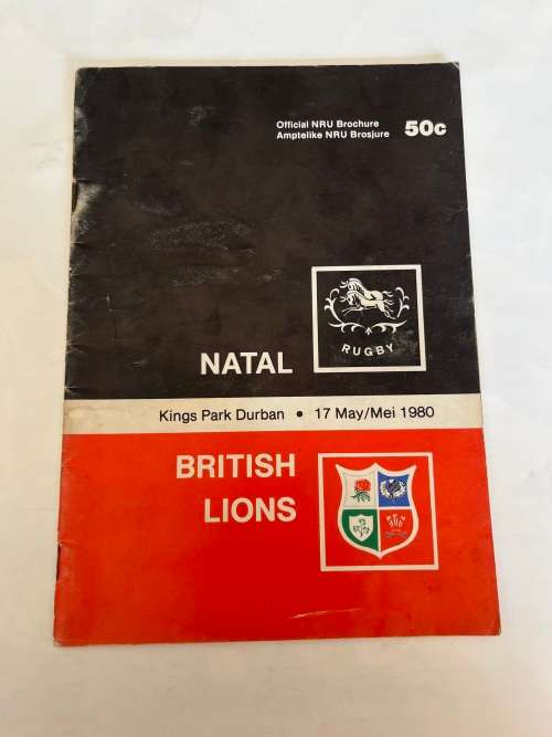 Rugby Programme - Natal vs British-Lions 17/05/1980