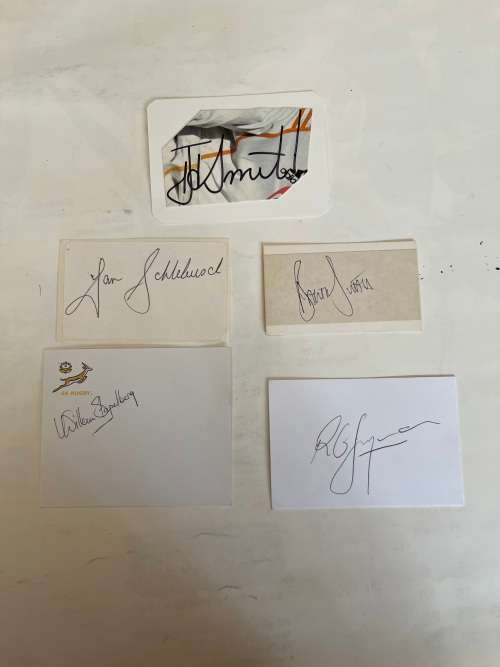 Rugby - 5 * Springbok Rugby Signatures (See Description)
