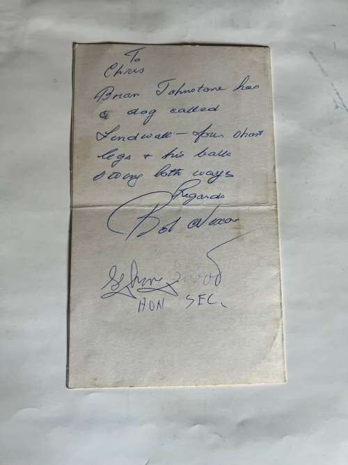 Cricket - Dinner Menu: Cricket Society of Zimbabwe welcoming touring Leicester Cricket Team 20/03/81