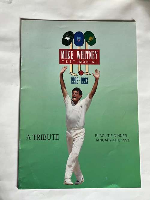 Cricket - Mike Whitney Testimonial 4/01/1993 *SIGNED by Mike*