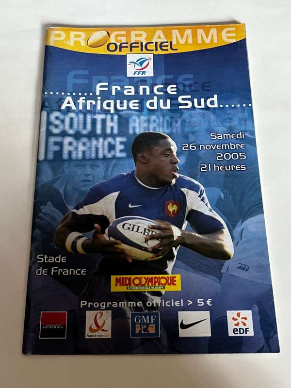 Rugby Programme - South-Africa vs France 26/11/2005