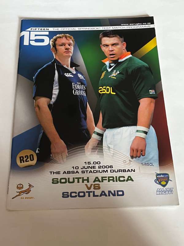 Rugby Programme - South-Africa vs Scotland 10/06/2006