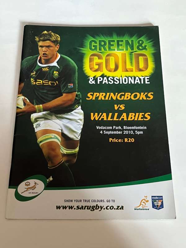 Rugby Programme - South-Africa vs Wallabies 04/09/2010