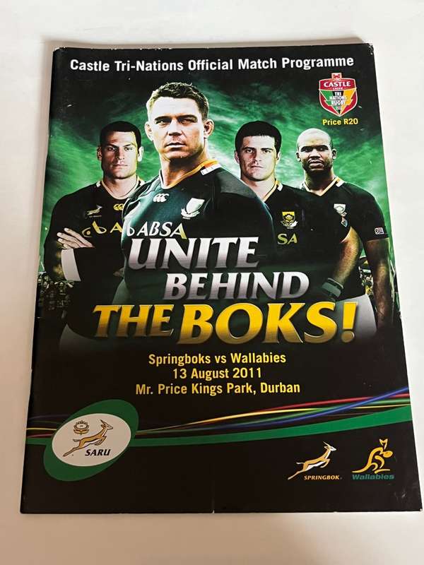 Rugby Programme - South-Africa vs Australia 12/08/2011