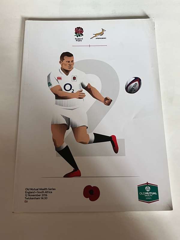 Rugby Programme - England vs South-Africa 12/11/2016