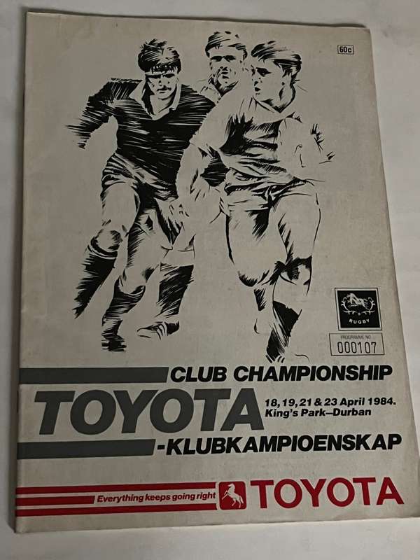 Rugby Programme - 1984 Club Championships in Durban