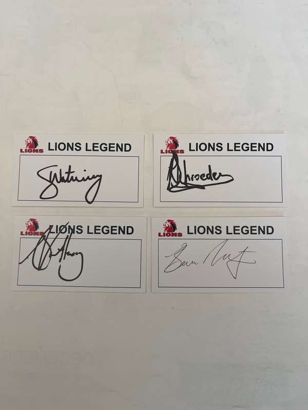Rugby - 4 Signed Lion Player Cards