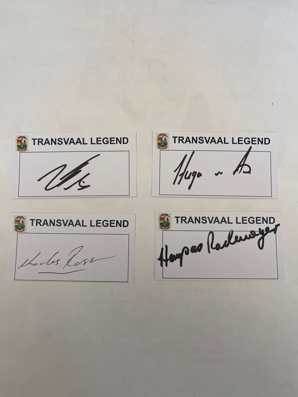 Rugby - 4 * SIGNED Transvaal Rugby player cards