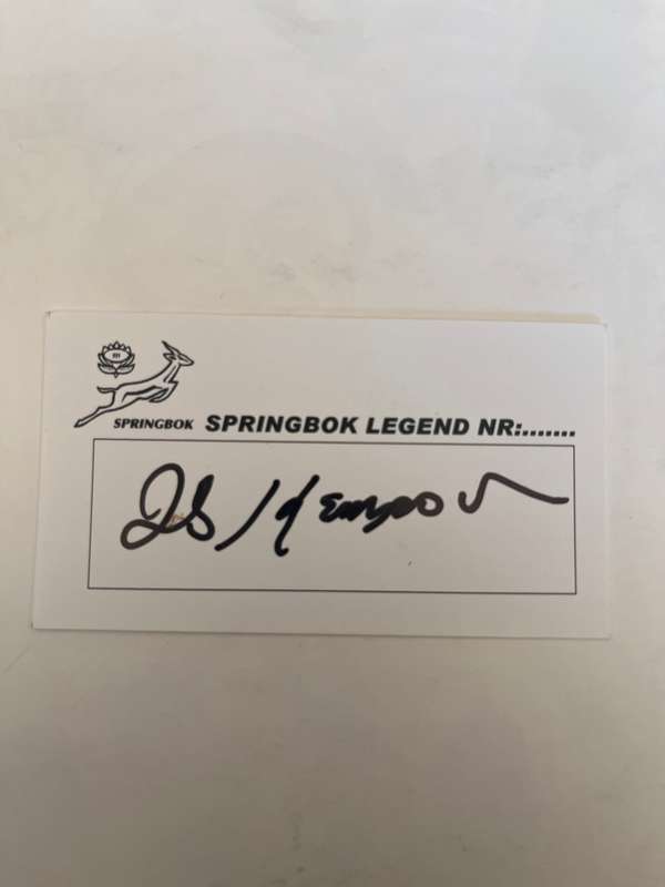 Rugby - Springbok Signature: Robbie Kempson