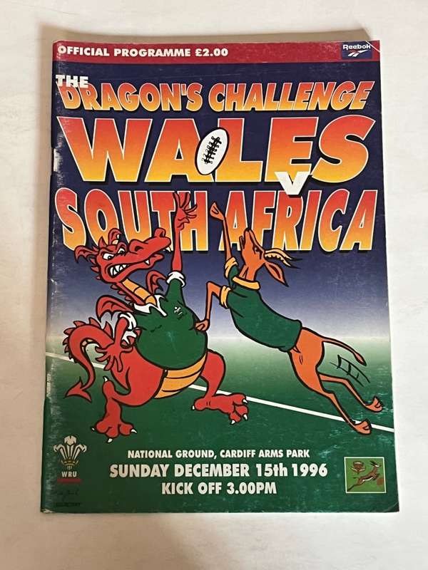 Rugby Programme - South-Africa vs Wales 15/12/1996
