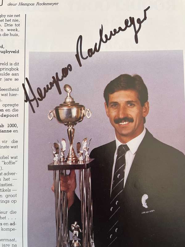 Rugby Book - *SIGNED* Hempas Rademeyer Tribute/Huldeblyk 1990