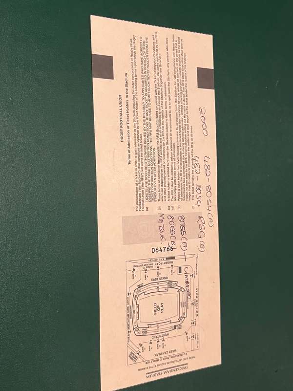 Rugby Ticket - South-Africa vs England 20/11/2004