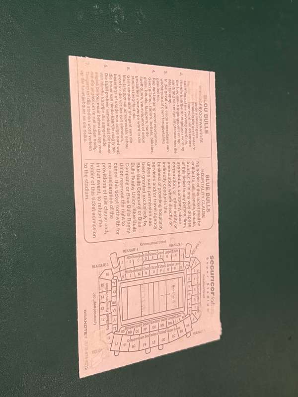 Rugby Ticket - South-Africa vs Wales Loftus 26/06/2004