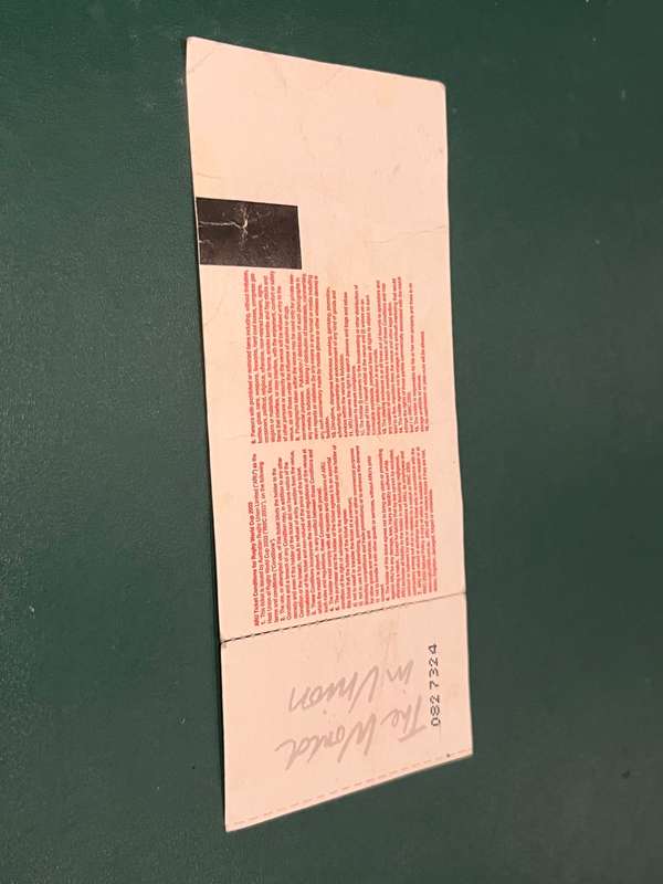 Rugby Ticket - South-Africa vs England Subiaco Oval RWC 2003 18/10/2003