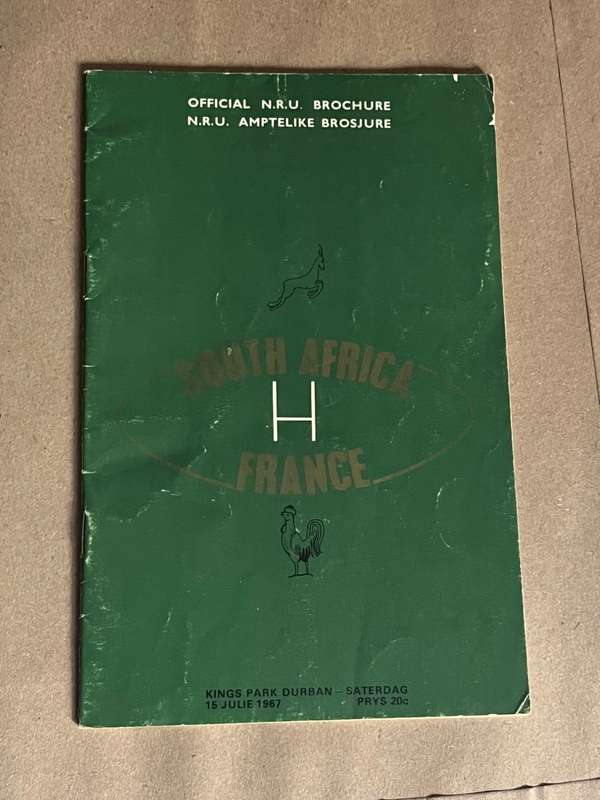 Rugby Programme - *SIGNED by 27 players* South-Africa vs France 15 July 1967