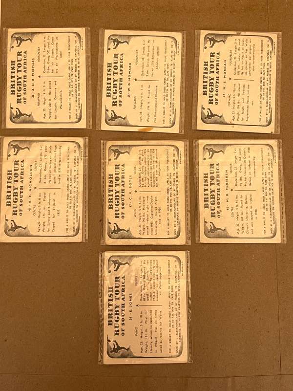Rugby Cards - 1938 British Lions Tour to South-Africa Rugby Cards * 7