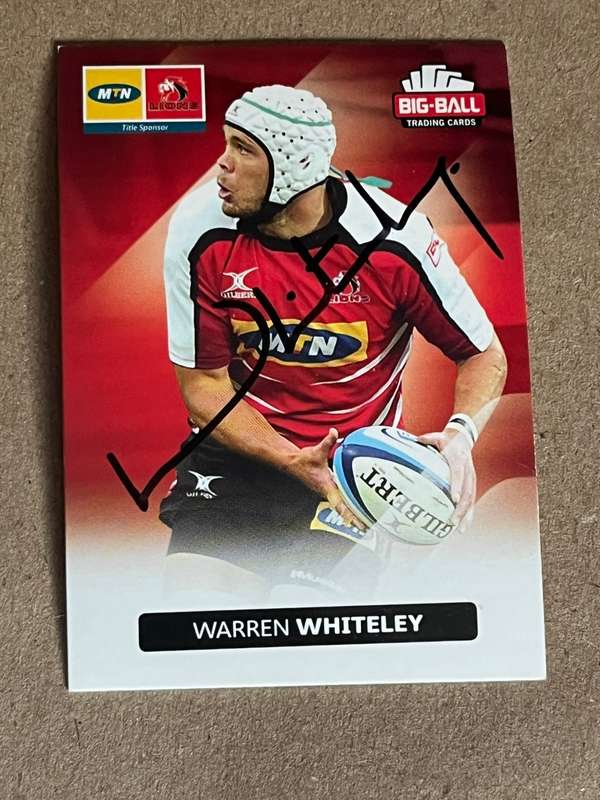 Rugby Card - *SIGNED* Warren Whiteley 2012 Big Ball Rugby Card
