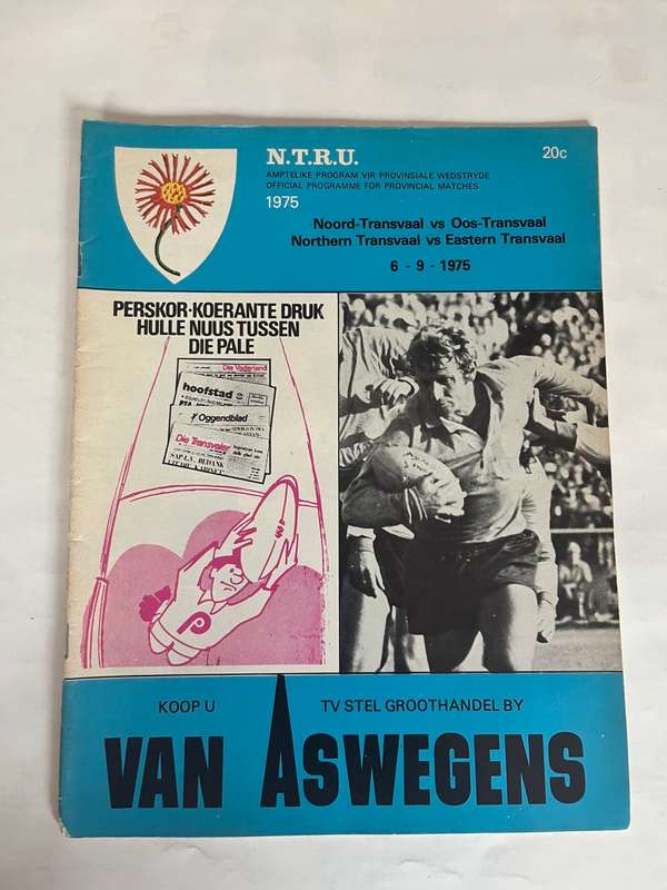Rugby Programme - Northern-Transvaal vs Eastern-Transvaal 06/09/1975