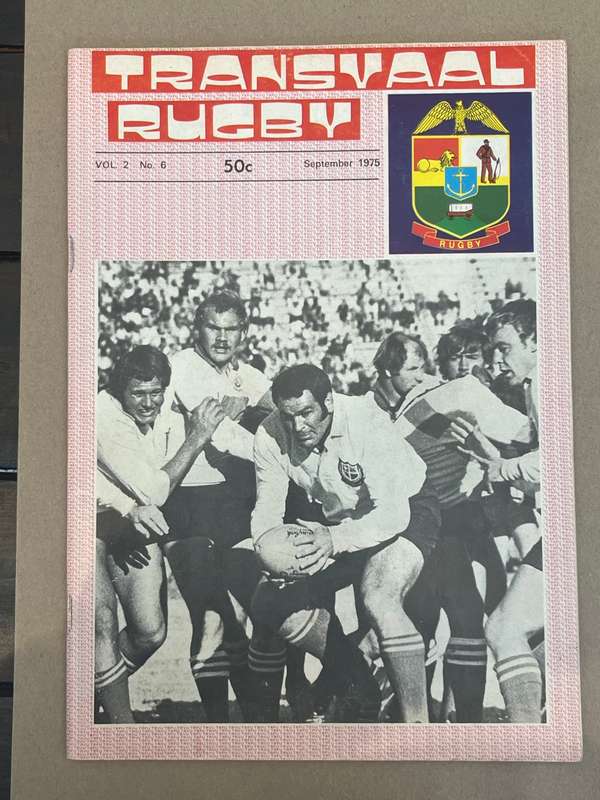 Rugby Programme - Transvaal vs Free State 13/09/1975