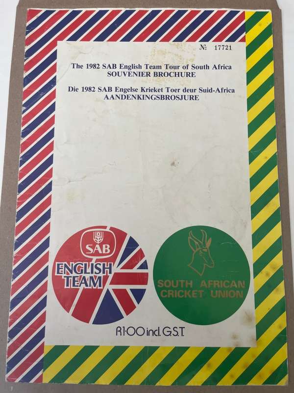 Cricket - 1982 SAB English Team Tour of South-Africa Souvenir Brochure