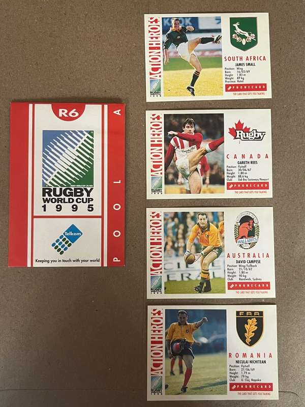 Rugby - 1995 Rugby World Cup Stickers * 4 (Pool A - Red)