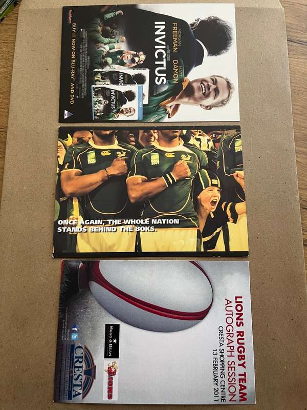 Rugby - 3 * Postcard Sized Rugby Themed Cards