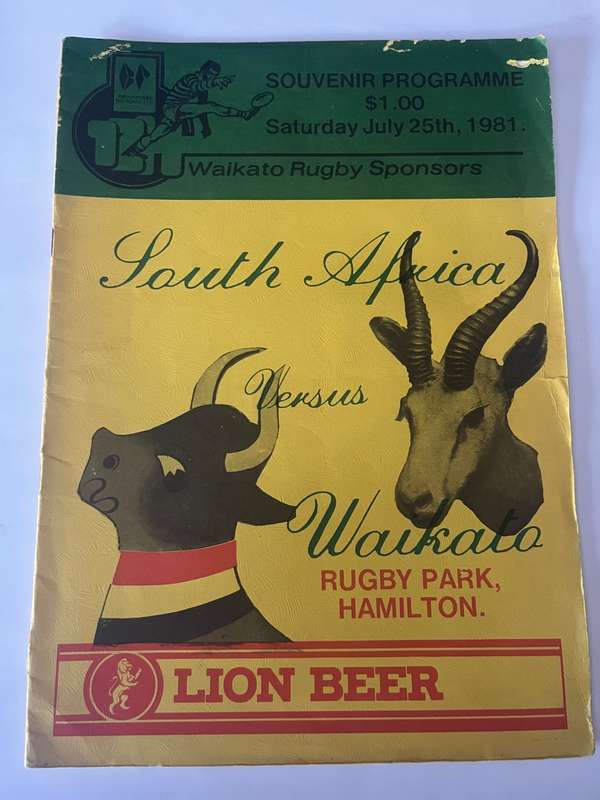 Rugby Programme - *Cancelled due to protest* South-Africa vs Waikato 25/07/1981
