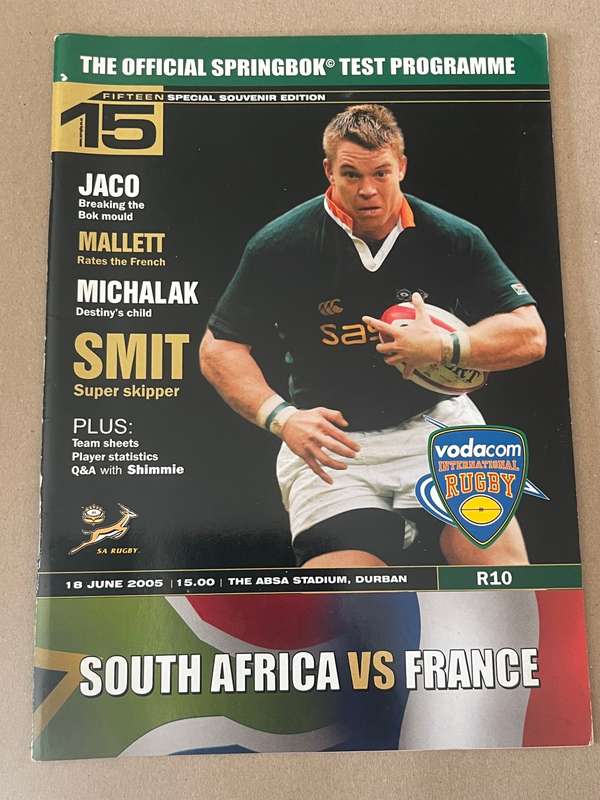 Rugby Programme - South-Africa vs France 18/06/2005 (Durban)
