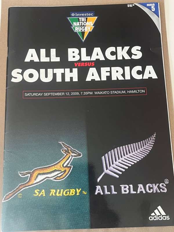 Rugby Programme - South-Africa vs New-Zealand 12/09/2009