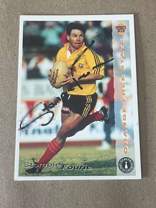 Rugby Card - *SIGNED* Stompie Fourie 1994 Sports Deck Rugby Card