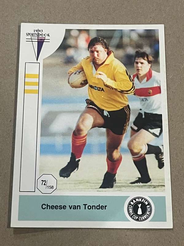 Rugby Card - Cheese van Tonder 1993 Sports Deck Nr72/158