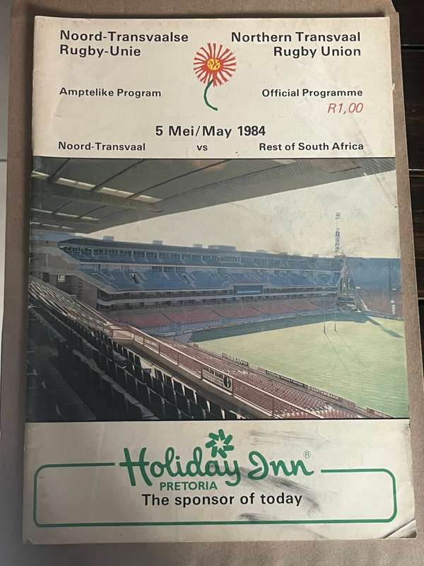 Rugby Programme - Northern-Transvaal vs Rest of South-Africa Exhibition Match 05/05/1984