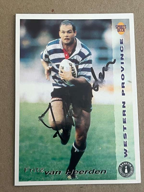 Rugby Card - *SIGNED* Fritz van Heerden 1994 Currie Cup Rugby Card