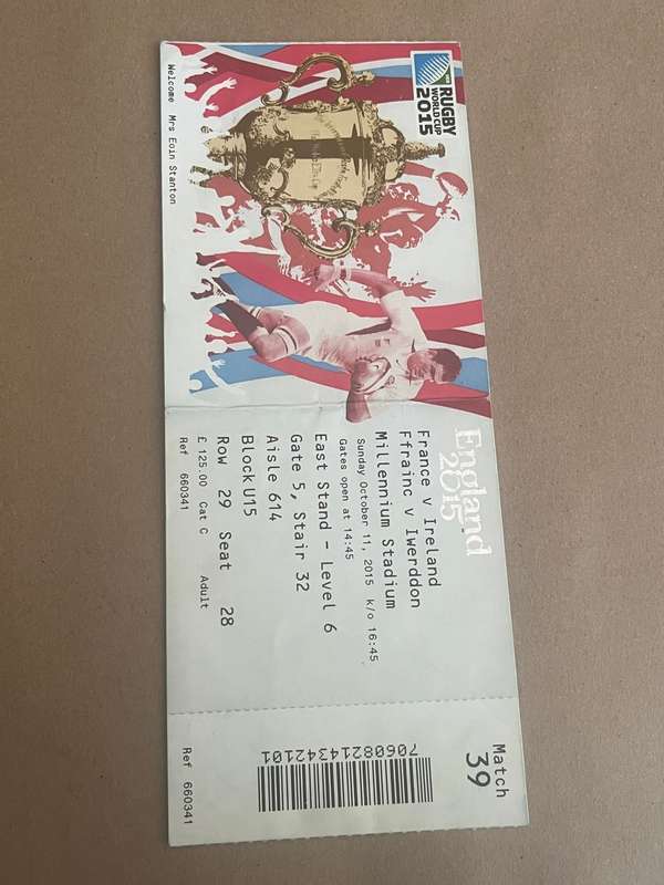 Rugby Ticket - France vs Ireland 11/10/2015 (Rugby World Cup)