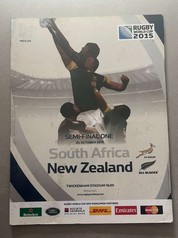 Rugby Programme - South-Africa vs New Zealand 24/10/2015 (Rugby world cup)